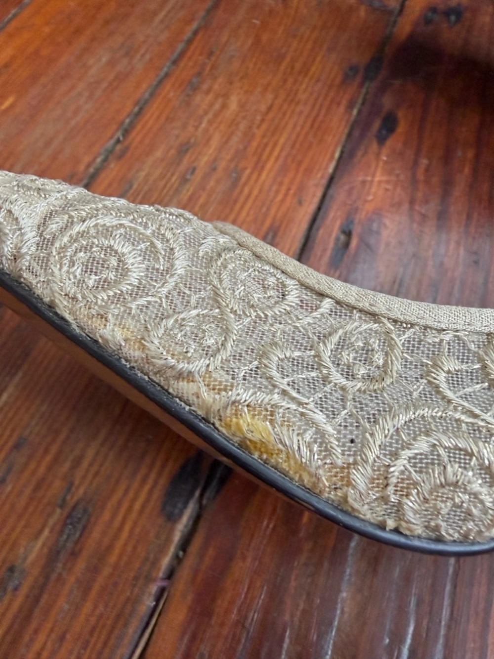 Vintage 90s Life Stride leather & white lace formal heels - Picture 10 of 12